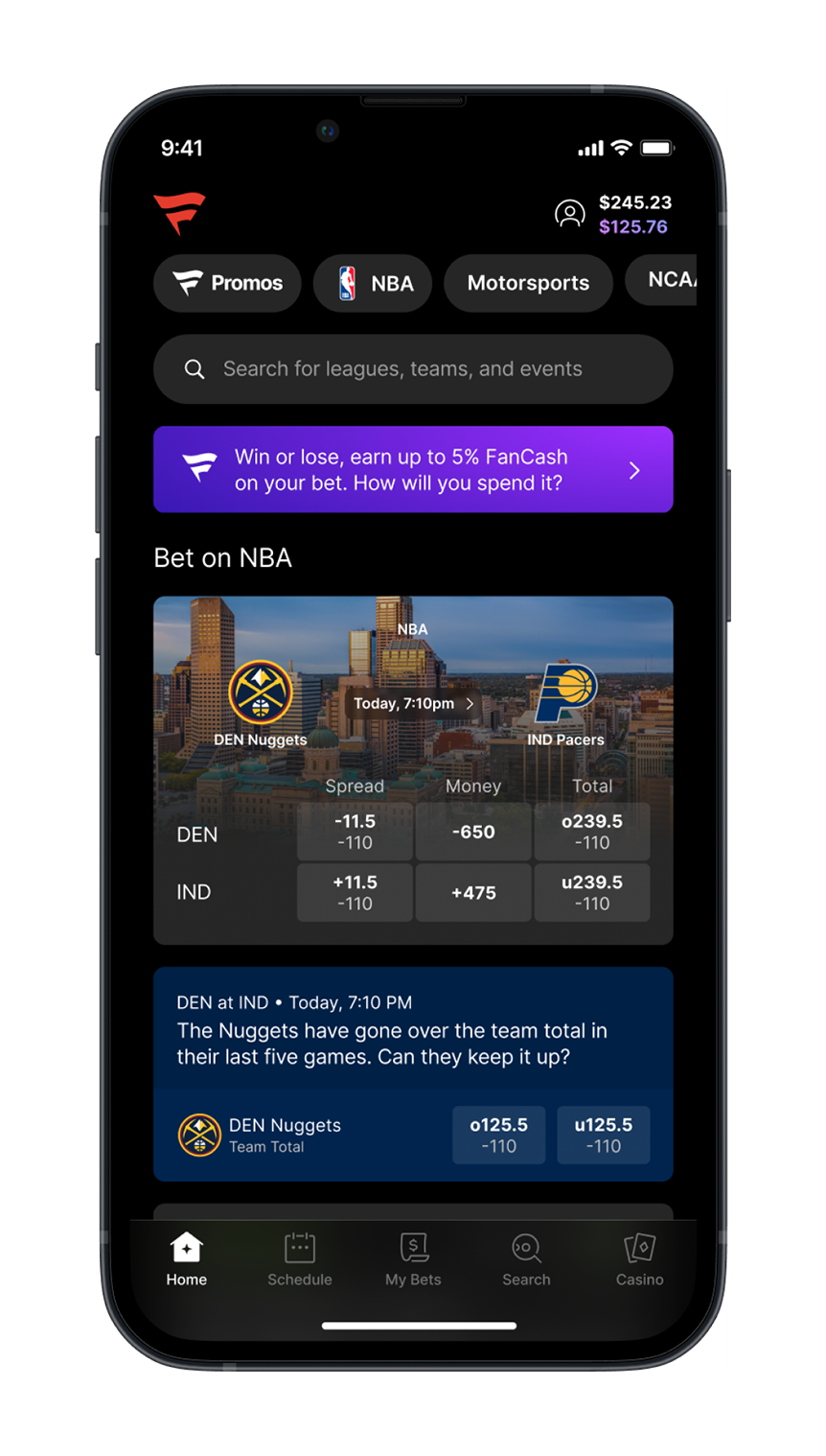 Discover page - showing personalized bets